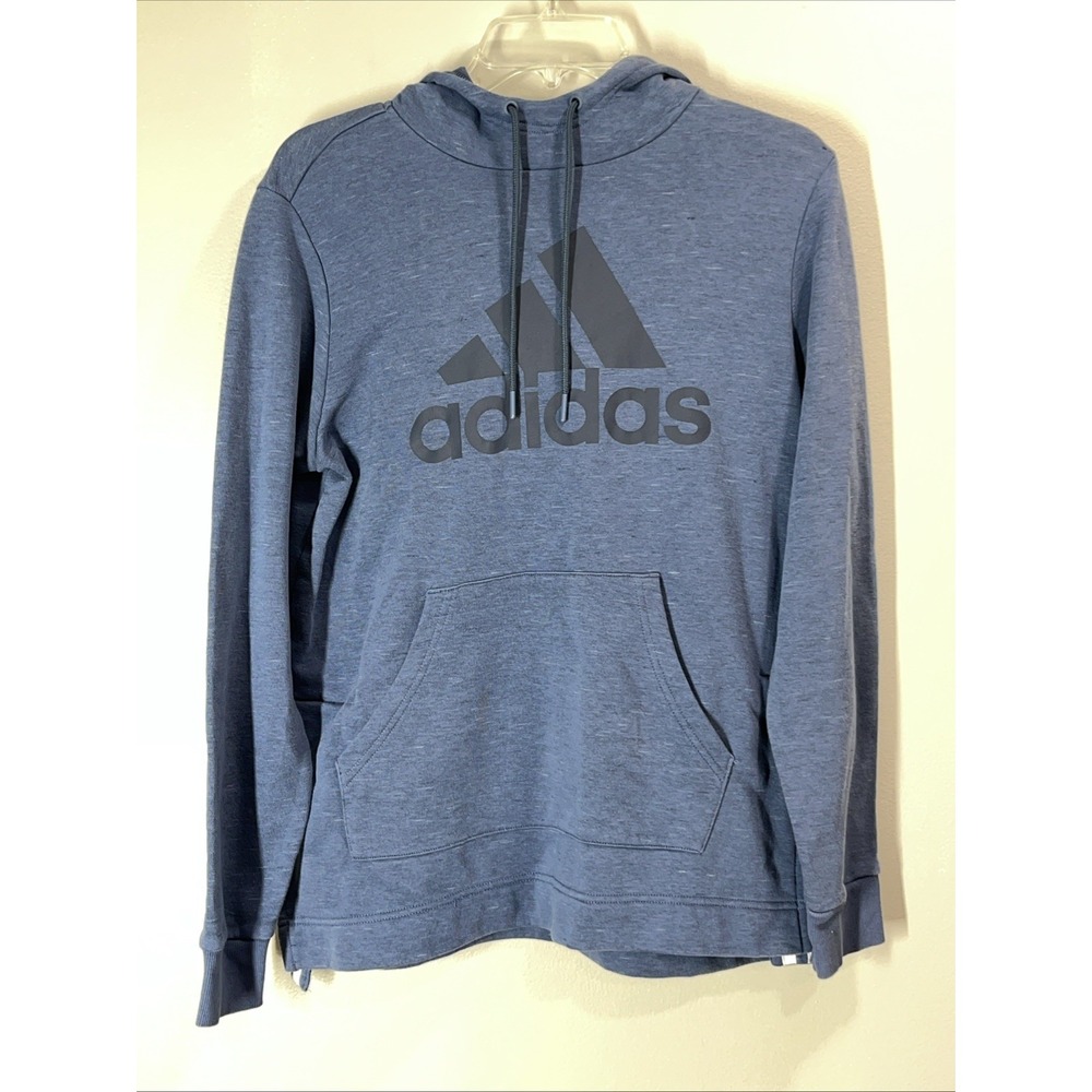 Adidas Hoodie Sweatshirt Women's Blue White Stripes Medium
